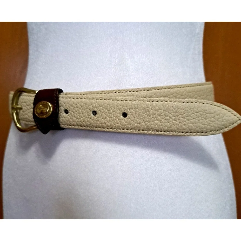 Dooney & Bourke Women's Leather Beige Belt M 30-32 88012 Made In USA 